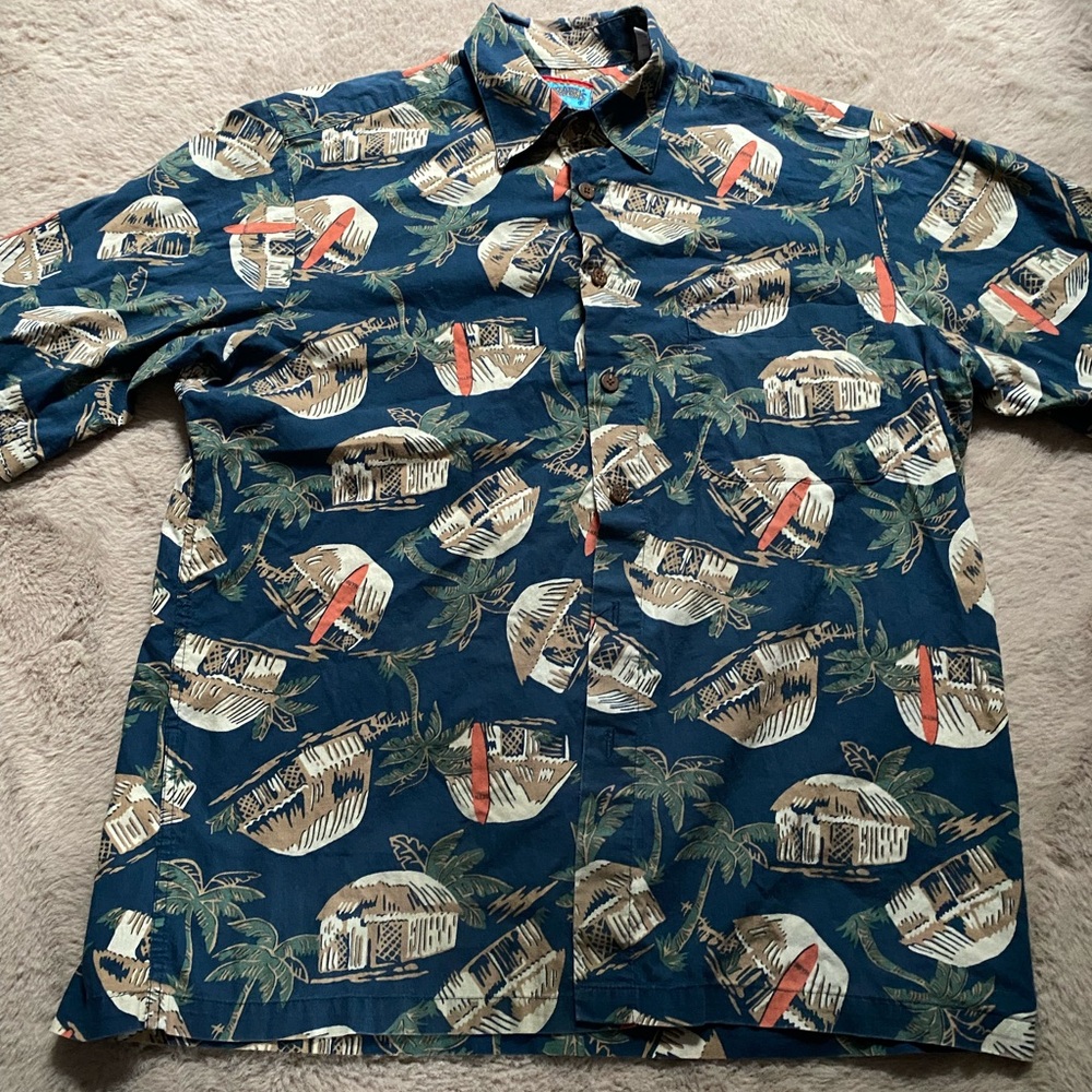 Reyn Spooner Joe Kealoha Hawaiian Shirt Sz S Tiki Hut Surfboard Short Sleeve